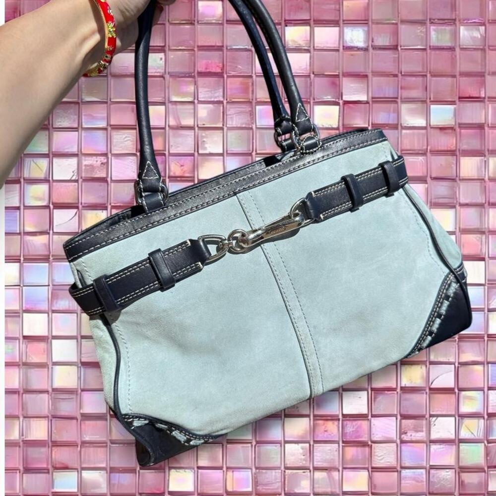 Coach blue grey leather